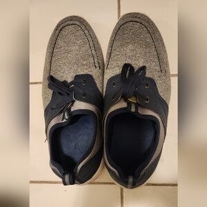 Margaritaville Gray and Navy Boat Shoes